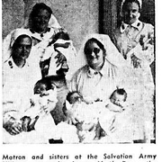 Matron and sisters at the Salvation Army Hillcrest maternity home, North Fremantle, with some new arrivals